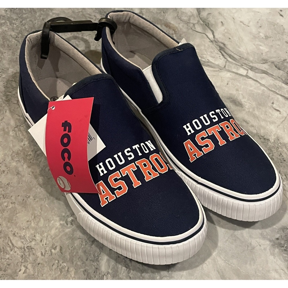 HOUSTON ASTROS MLB SLIP ON CLASSIC SHOES MENS SZ 9 WOMENS‎ SZ 10.5 COMFY - NEW -
